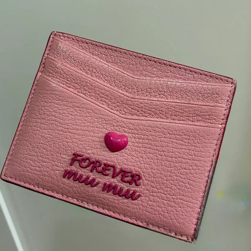 [BUNJANG] Miu Miu Pink Heart Card Holder / 미우미우 핑크 하트 카드지갑 카드홀더