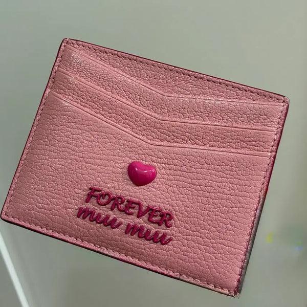[BUNJANG] Miu Miu Pink Heart Card Holder / 미우미우 핑크 하트 카드지갑 카드홀더