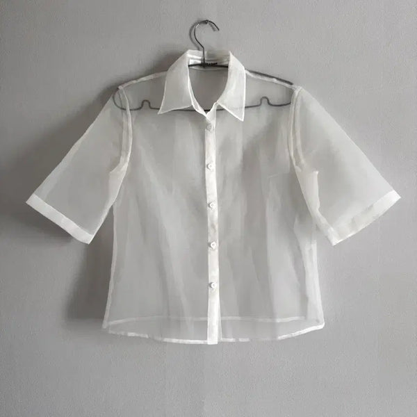 [BUNJANG] Make a Toast Organza See-Through Shirt / 메이크어토스트 오간자 시스루 셔츠