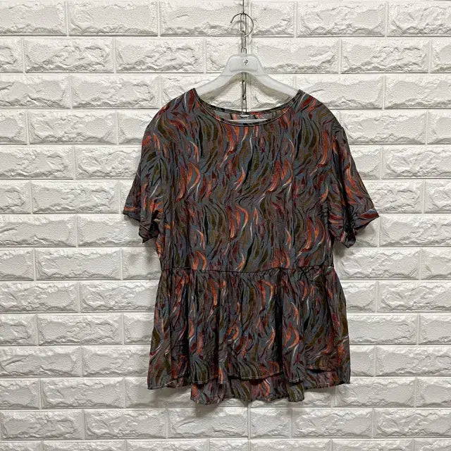 [BUNJANG] Linen Blend Short Sleeve Blouse / 2424) 면마 반팔 블라우스