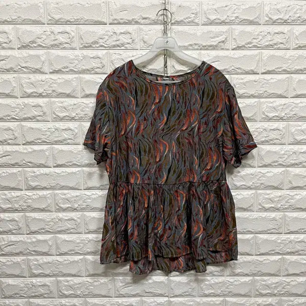 [BUNJANG] Linen Blend Short Sleeve Blouse / 2424) 면마 반팔 블라우스