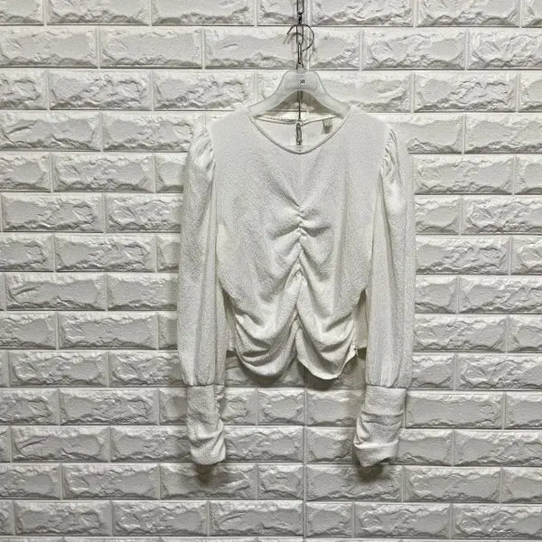 [BUNJANG] Shirring Long Sleeve Blouse / 2428) 셔링 긴팔 블라우스