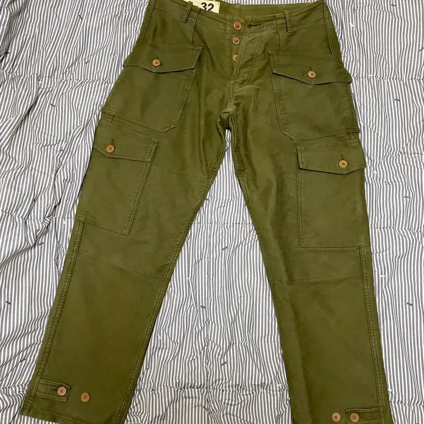 [BUNJANG] Bleu de Paname Cargo Pants Olive Khaki Size 32 / 블루 드 빠남 카고팬츠  카키 사이즈32