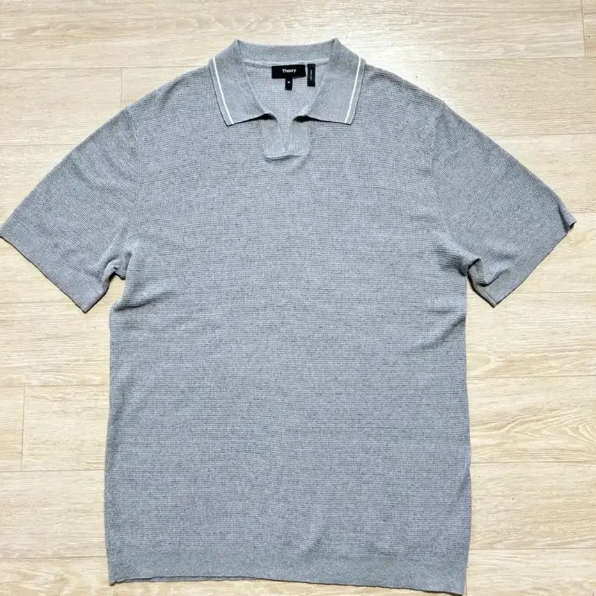 [BUNJANG] Theory Men's Knit Short Sleeve Polo Shirt (Korean L) / 띠어리 남성 니트 반팔 폴로셔츠(한국 L사이즈)