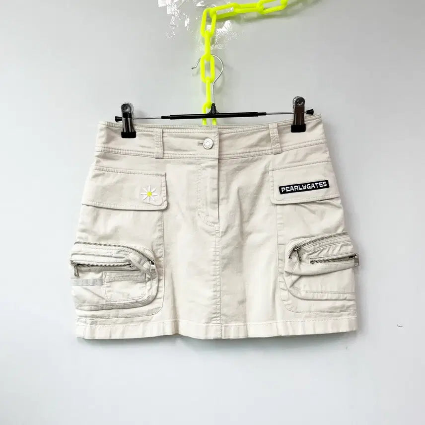 [BUNJANG] PEARLY GATES Women's Cargo Skirt Pants - Beige (Size 24) / 파리게이츠 정품 여성골프 카고치마팬츠 24