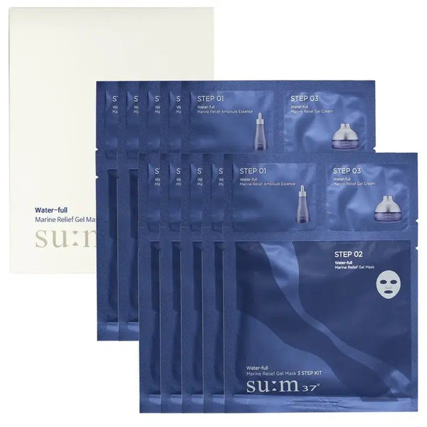[BUNJANG] su:m37 Water-full Marine Relief Gel Mask Pack (20 Sheets) / 숨37 워터풀 마린 릴리프 젤 마스크팩 3단으로20장