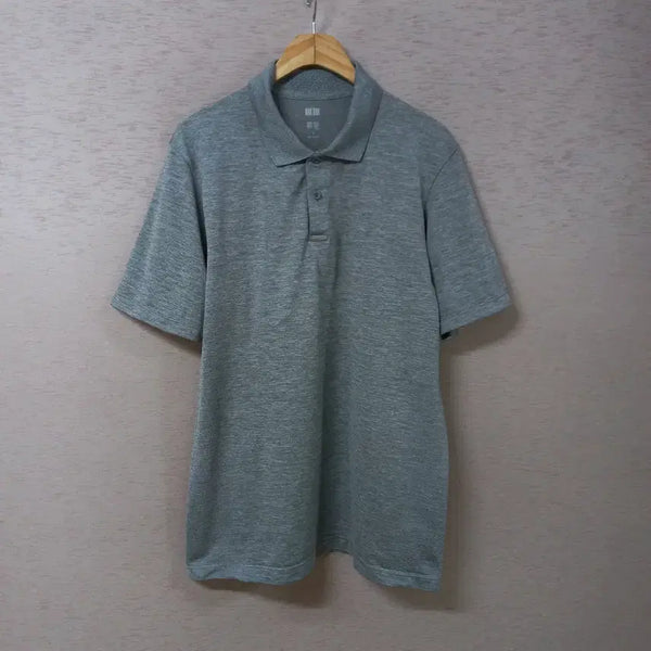 [BUNJANG] Uniqlo Grey Collar T-Shirt Men's L / B7-9/유니클로 그레이 카라티 남성L