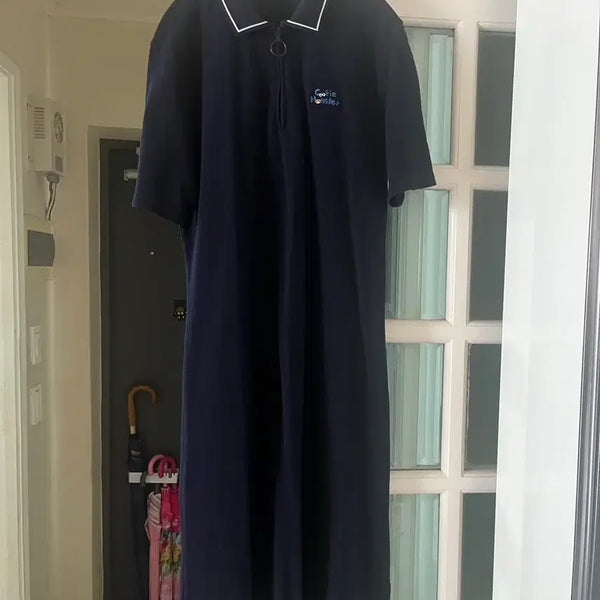 [BUNJANG] Sesame Street Cookie Monster Navy Pique Dress - Size 100 / 세서미 스트리트 쿠키몬스터 네이비 원피스 100