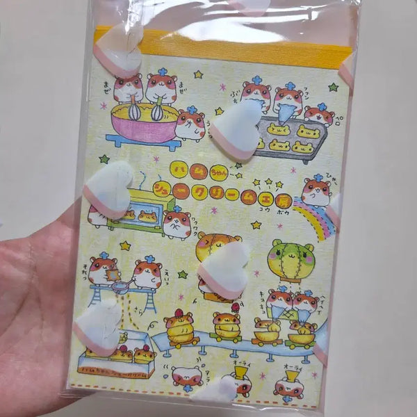 [BUNJANG] Heisei Retro Paper Hamster Ham-Jjang Choux Cream Memo Pad / 고전지류 헤세이 메모지 햄스터 햄짱 슈크림 메모지 헤이세이