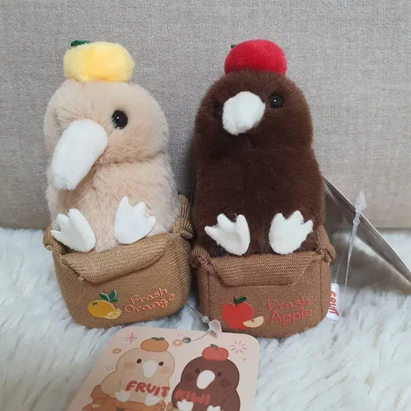 [BUNJANG] Kiwi Fruit Plush Keychain Orange/Apple Set / 과일 키위세 인형 오렌지/애플 세트