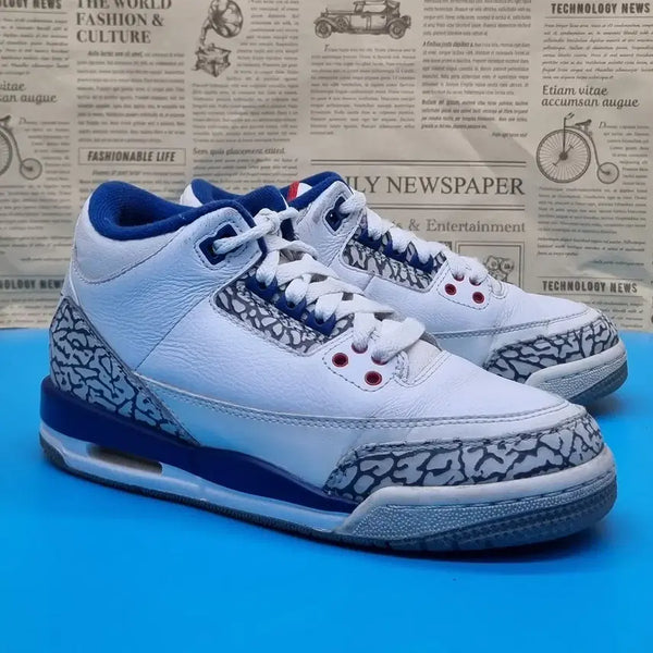 [BUNJANG] Nike Air Jordan 3 Retro True Blue (W) Mid Sneakers / 나이키 조던3 레트로 트루블루 여성미드 230