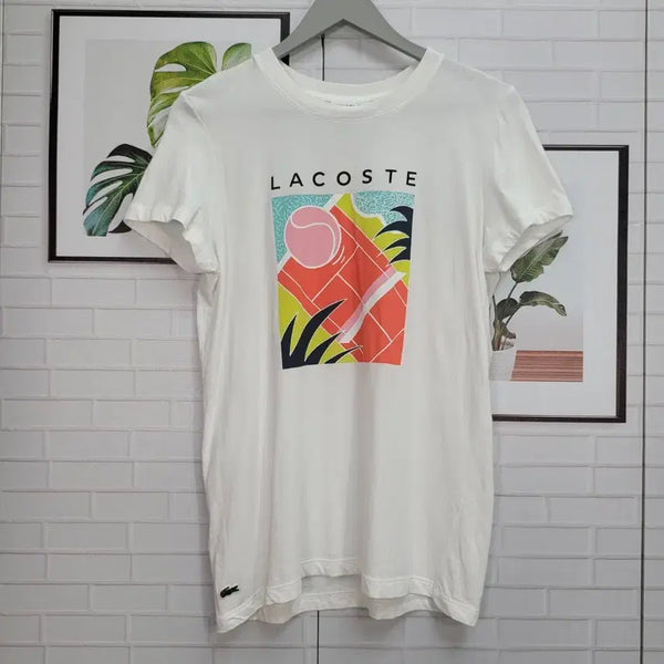 [BUNJANG] Lacoste Sport Graphic T-Shirt White Size 34 / 라코스테 스포츠 그래픽 반팔 티셔츠 화이트 34사이즈