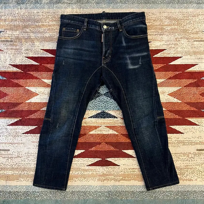 [BUNJANG] DSQUARED2 Slim Fit Washed Denim Pants / 디스퀘어드2 슬림진 워싱 데님 팬츠 [진청] 46