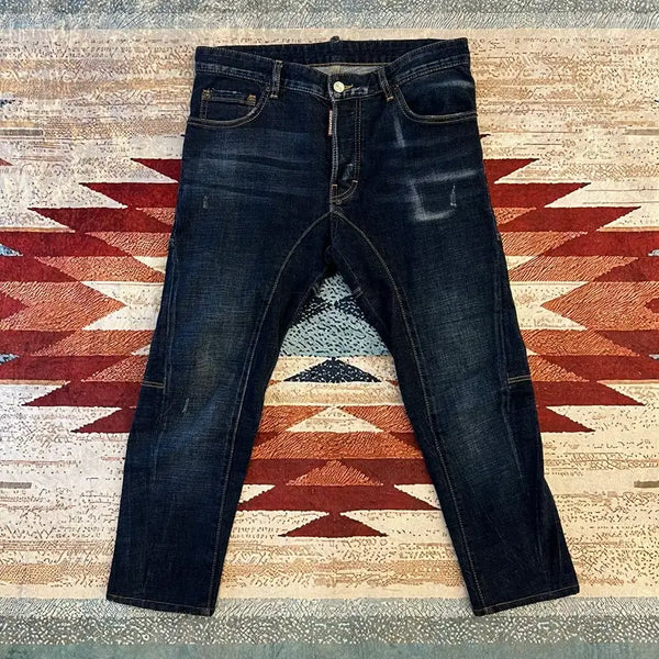 [BUNJANG] DSQUARED2 Slim Fit Washed Denim Pants / 디스퀘어드2 슬림진 워싱 데님 팬츠 [진청] 46