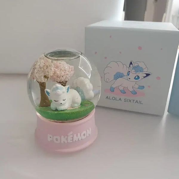 [BUNJANG] Pokemon Alolan Vulpix Cherry Blossom Snow Globe / 포켓몬스터 벚꽃 스노우볼 알로라 식스테일