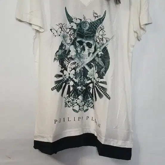 [BUNJANG] Philipp Plein White Skull Print T-Shirt / 필립플레인 화이트 스컬 프린팅 반팔티공용