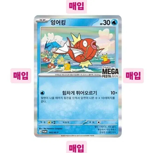 [BUNJANG] Magikarp Promo Card Mega Festa 2026 / [매입/개당 9.5]메가 페스타 2026 잉어킹 프로모 카드