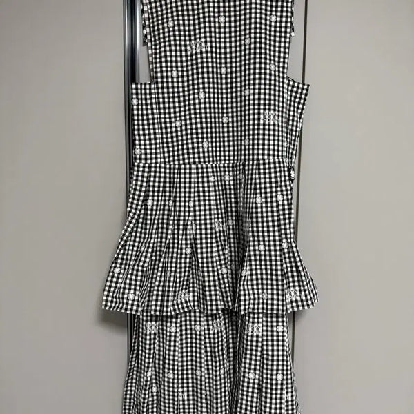 [BUNJANG] Lucky Chouette Checkered One-Piece Dress / 럭키슈에뜨 체크 원피스