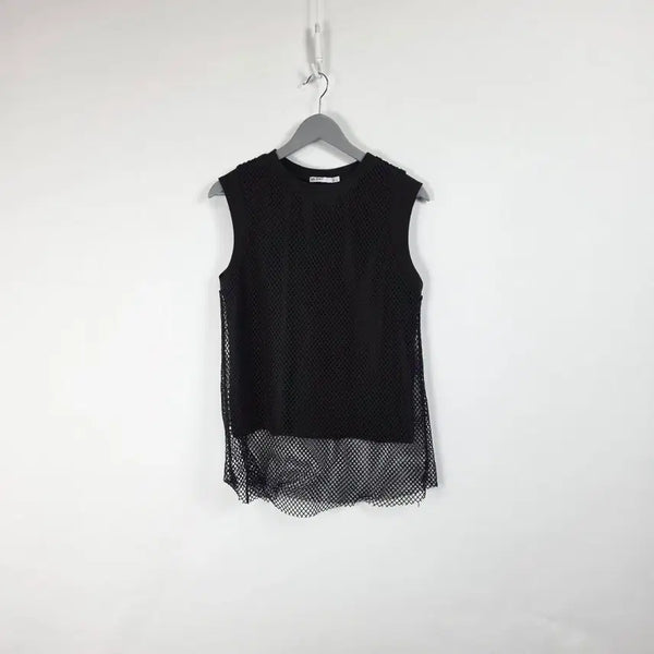 [BUNJANG] Zara Black Layered Sleeveless Spandex T-shirt / 자라 블랙 레이어드 민소매 스판 티셔츠 여 95, 260709