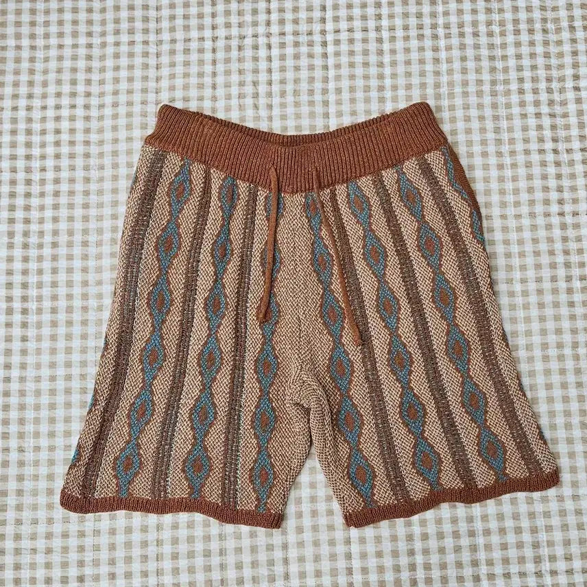 [BUNJANG] Zara Men's Knitted Banded Jacquard Pattern Shorts (Size 32-33) / 미착용 자라 밴딩 니트 반바지 남자32~33