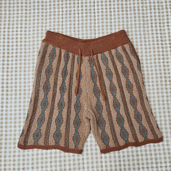 [BUNJANG] Zara Men's Knitted Banded Jacquard Pattern Shorts (Size 32-33) / 미착용 자라 밴딩 니트 반바지 남자32~33