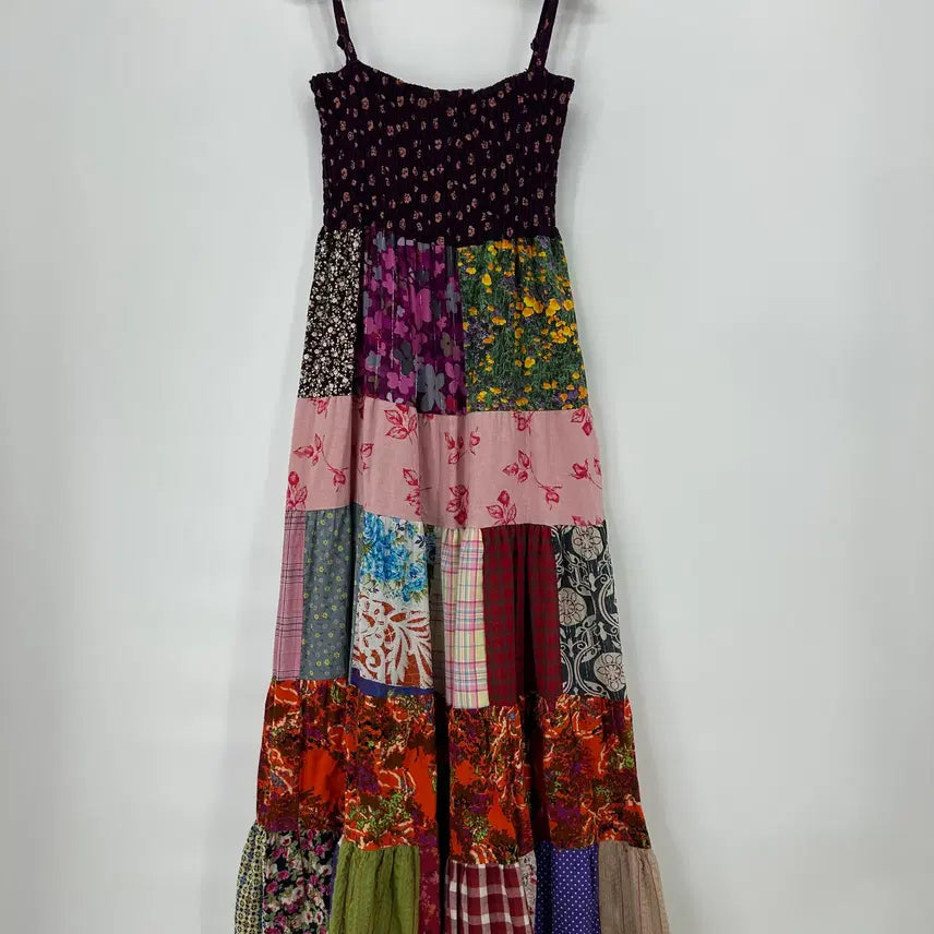 [BUNJANG] Hula Lani Mori Girl Flower Patchwork Long Dress / [Hula Lani] 모리걸 플라워 패치워크 롱 원피스