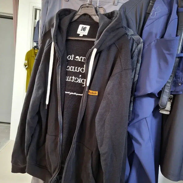 [BUNJANG] Kodak Hooded Zip-up Black / 코닥 후드 집업 블랙