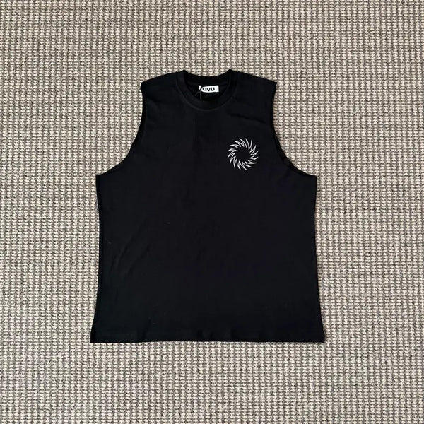 [BUNJANG] UVU Training Club Cut-Off Black Casual Top / UVU 트레이닝 클럽 컷 오프 블랙 캐쥬얼