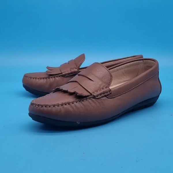 [BUNJANG] Vera Wang Brown Leather Loafers Size 37 (240) / l 베라왕 브라운 가죽로퍼 37 240