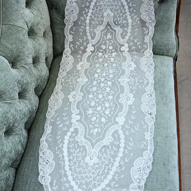 [BUNJANG] Antique Brussels Princess Lace Runner / 앤틱 최상의 컨디션과 화려한 자수의 브뤼셀 벨지움 브뤼셀 프린세스레이스