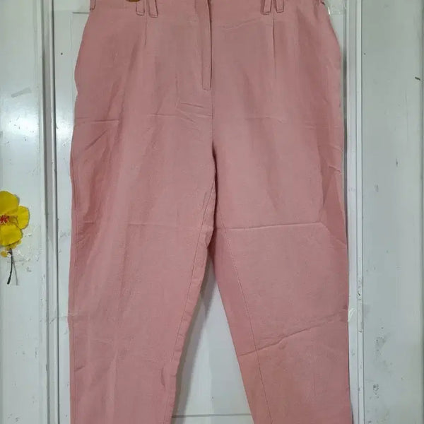 [BUNJANG] Premium Linen Blend Banding Baggy Pants - Pink / 여름 시원한 고급스러운 디자인이쁜. 마 51 레이온 면. 밴딩 베기통바지