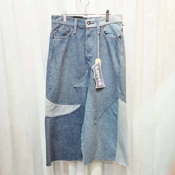 [BUNJANG] Levi's 29-inch Patchwork Cut-Off Detail Denim Skirt / 새상품 29인치 리바이스 패치워크 컷오프 디테일 데님 스커트 C498