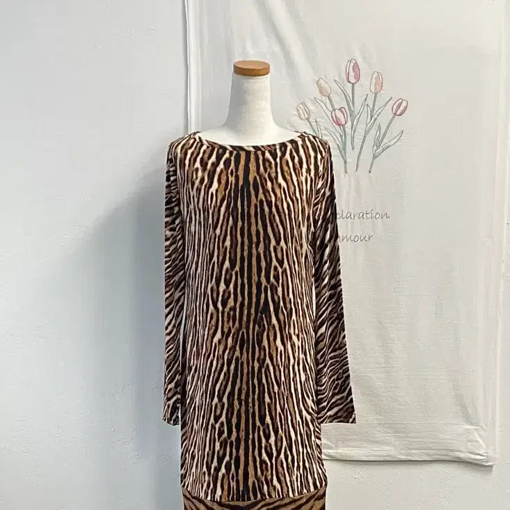 [BUNJANG] Michael Kors Leopard Print Long Sleeve Dress / 새상품-마이클코어스 호피 무늬 긴팔 원피스