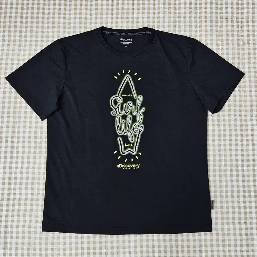 [BUNJANG] Discovery Short-Sleeve Cotton T-Shirt Men's Size 100 Black / 디스커버리 반소매 면티 남자100