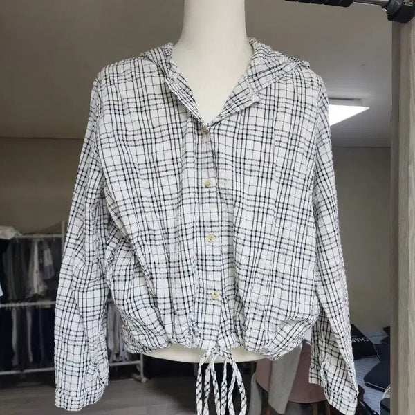 [BUNJANG] Checkered Hooded Shirt / 체크 후드 셔츠