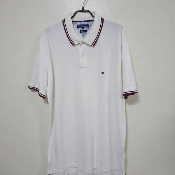 [BUNJANG] Tommy Hilfiger White Short-Sleeve Polo Shirt / 타미힐피거 반팔 카라티 화이트.260706