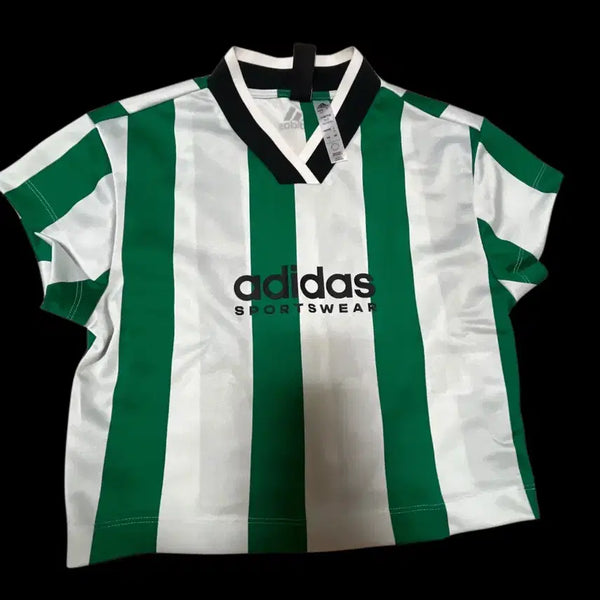 [BUNJANG] Adidas Sportswear Tiro Stripe Cropped Jersey T-Shirt / [S] 아디다스 스포츠웨어 티로 스트라이프 크롭 저지 반팔