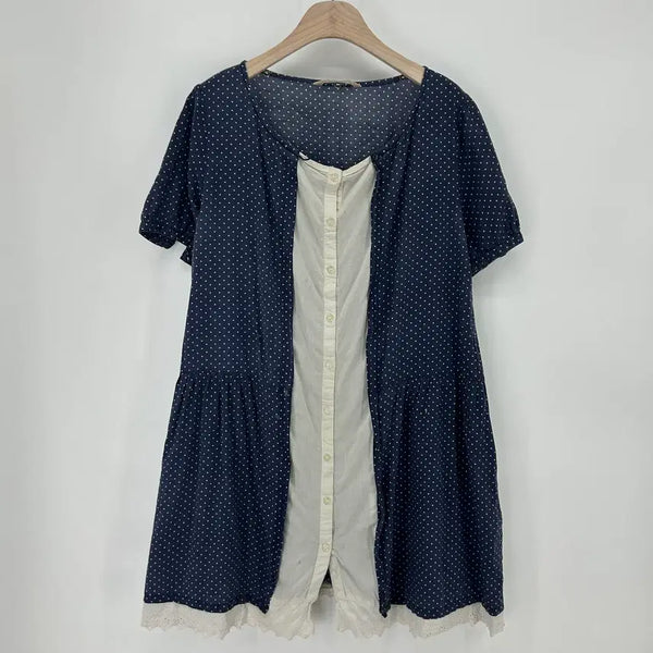 [BUNJANG] Mori Girl Dot Lace Layered Mini Dress / [JPN] 모리걸 도트 레이스 레이어드 미니 원피스