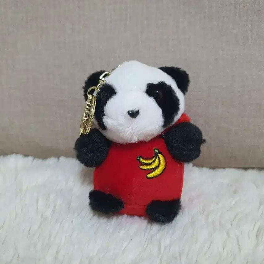 [BUNJANG] Panda Banana Embroidery Charm / 팬더 인형 키링 바나나 자수