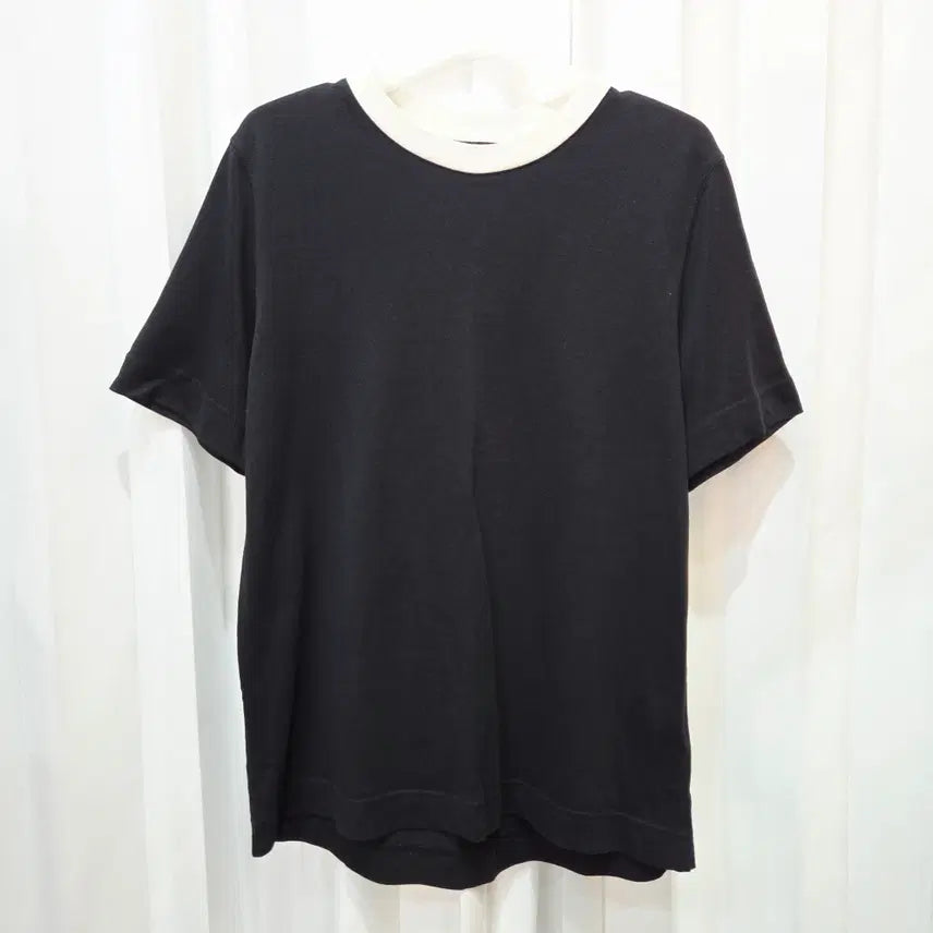 [BUNJANG] Massimo Dutti Color Block Short Sleeve T-Shirt / s 마시모두띠 배색 반팔 티셔츠 C504