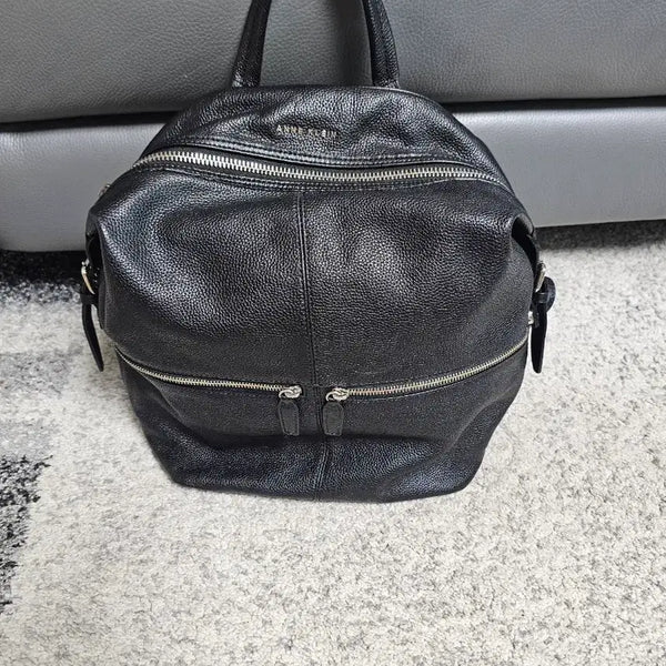 [BUNJANG] Anne Klein Women's Leather Backpack Black / 앤클라인 여성 가죽 백팩 블랙