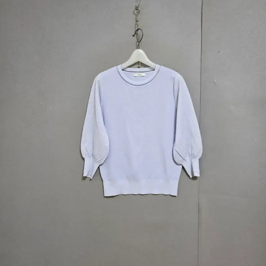 [BUNJANG] Zook Lavender 8-Sleeve Summer Knit Top (Size F) / 쥬크 라벤더  8부소매 여름 니트 F   n7907