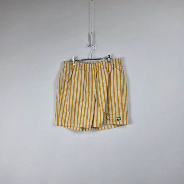 [BUNJANG] Puma Stripe Nylon Banding Shorts Yellow Men's L (34-36 Inches) / 푸마 스트라이프 나일론 밴딩 반바지 옐로우 남 34-36, 260709