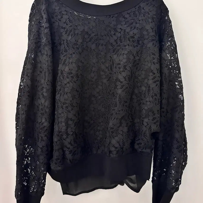 [BUNJANG] System Lace See-Through Blouse Black / [55] 시스템 레이스 믹스 시스루 블라우스 블랙