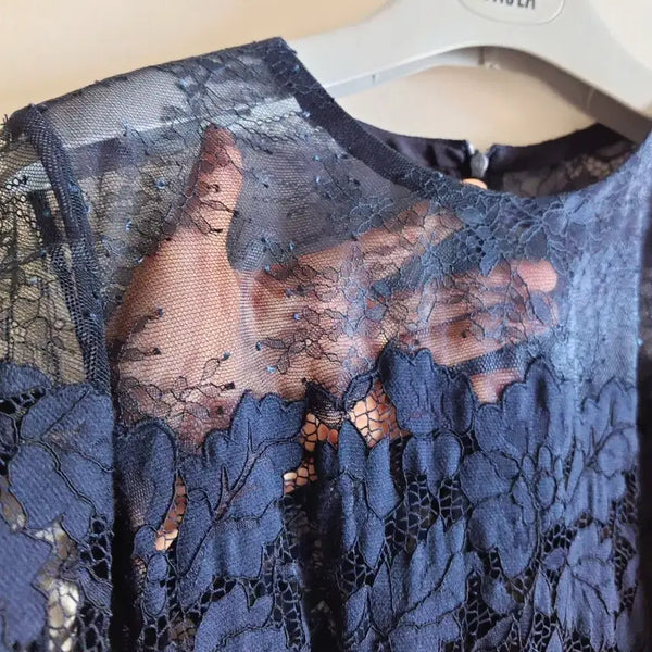 [BUNJANG] Lenibon Lace Pleated Dress / 레니본 레이스 플리츠  원피스