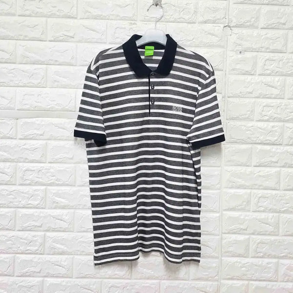 [BUNJANG] Hugo Boss Stripe Collar Short Sleeve T-Shirt / L 휴고보스 스트라이프 카라 반팔티 E47