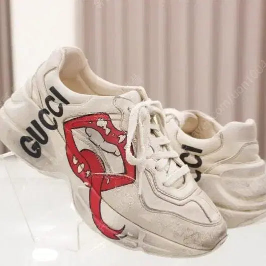[BUNJANG] Gucci Rhyton Mouse Dirty Lip Sneakers Women's Size 35 / 구찌 라이톤 마우스 더티 립 스니커즈 운동화 여성 35사이즈 552093