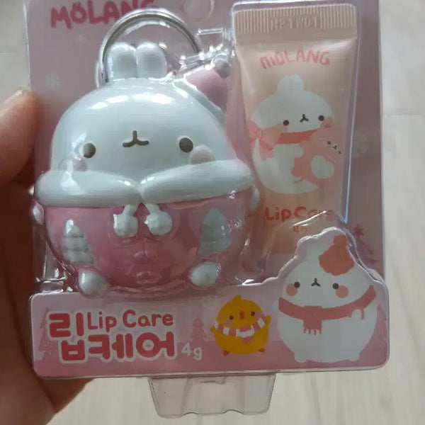 [BUNJANG] Molang Lip Care Set with Keychain / 몰랑 립케어 세트