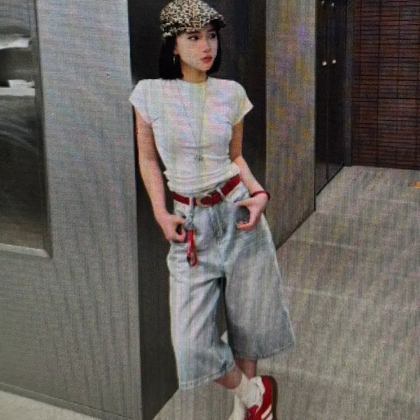 [BUNJANG] Light Wash Wide Leg Denim Pants / (해외배송)연청 와이드 팬츠