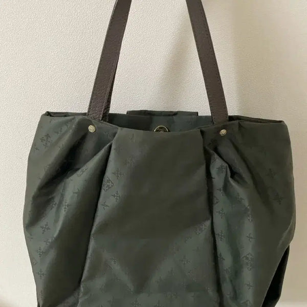 [BUNJANG] Russet Monogram Pattern Nylon and Leather Shoulder Bag / 일본대표적가방유명브랜드 russet프라다재질가방  (made in Jap
